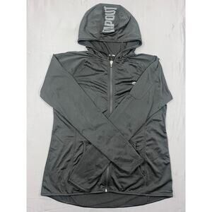 Tapout Athletic Jacket Womens XL Black Stretch Logo Thumholes Full Zip Training
